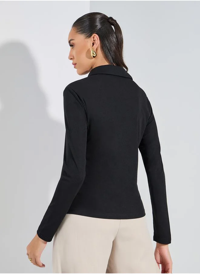 Styli Regular Fit Long Sleeeve Solid Shirt