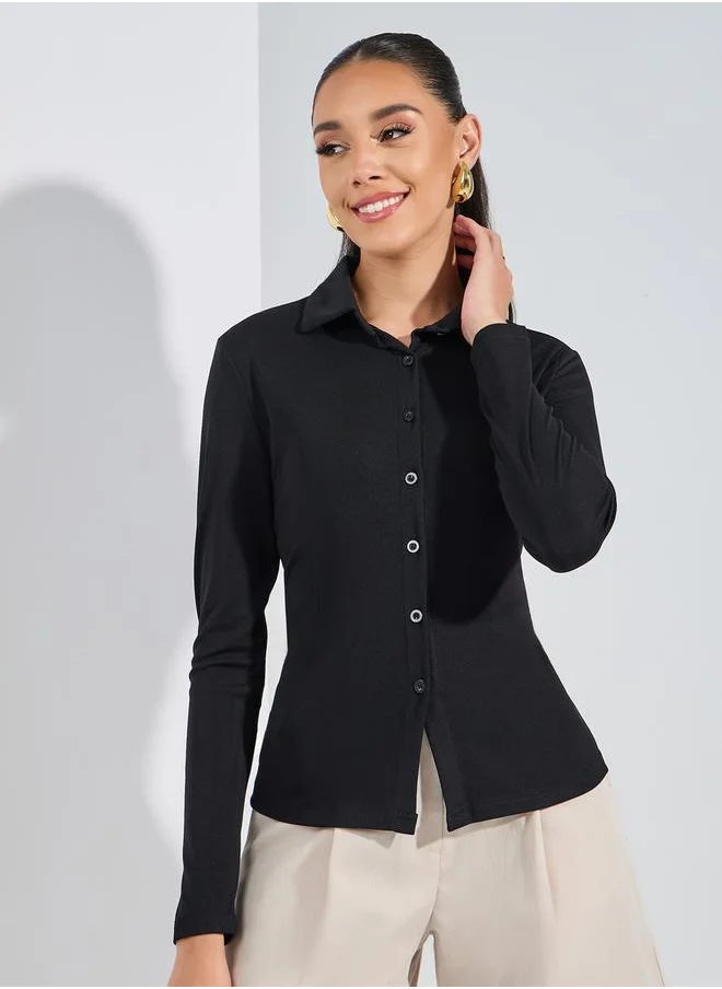 Styli Regular Fit Long Sleeeve Solid Shirt