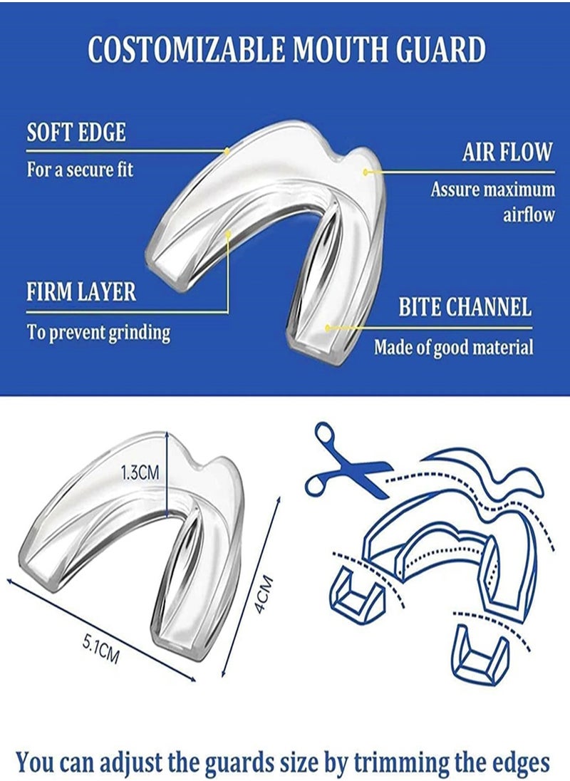 Mouth Guard for Grinding Teeth at Night 4 Pcs Mouthguards for Grinding of Teeth Night Guards for Teeth Grinding Reusable Mouth Guard for Clenching Teeth at Night Nightguards for Grinding Teeth