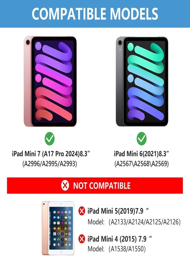 تاييانج جراب لوحة مفاتيح TaIYanG لجهاز iPad mini 7 A17 Pro 2024 و Mini 6.7، جراب لوحة مفاتيح بإضاءة خلفية ملونة ولوحة لمس لجهاز iPad mini الجيل السادس 2021 مقاس 8.3 بوصة، غطاء نحيف قابل للدوران 360 درجة لجهاز iPad mini الجيل السابع، لون أزرق محيطي - Image 2