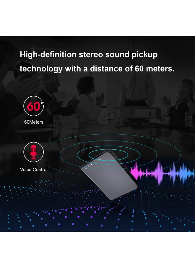 Q61 Mini Voice Recorder Rectangle Dictaphone MP3 Player USB Charge Small Audio Sound Recorder Micro Voice Activated Recorder Audio Recorder MP3 Small Recording Device for Meeting 16G TF Card