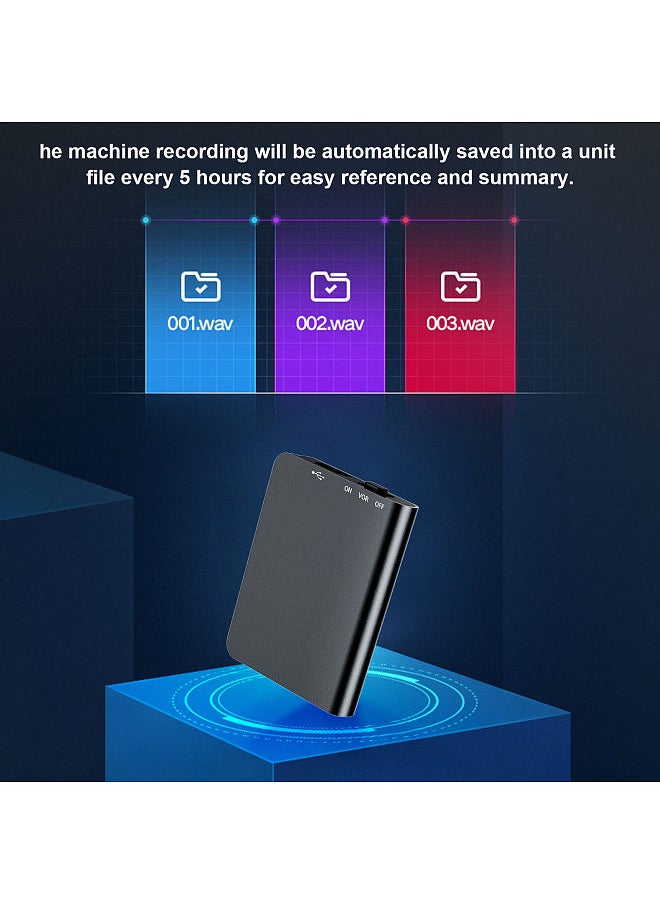 Q61 Mini Voice Recorder Rectangle Dictaphone MP3 Player USB Charge Small Audio Sound Recorder Micro Voice Activated Recorder Audio Recorder MP3 Small Recording Device for Meeting 16G TF Card