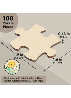 Juvale 100 Pcs Blank Wooden Puzzle Unfinished Customizable Jigsaw Mdf Wood Puzzle Pieces For Crafts Diy Classroom Activities Learning Tools Art Projects (1.9X1.6 In)  - Image 5