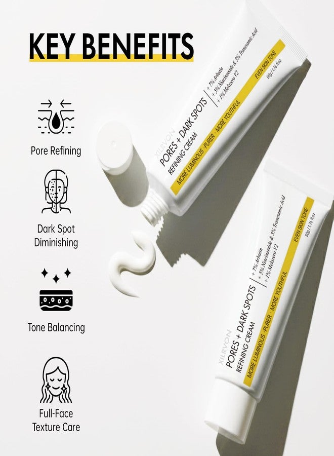 EELHOE Pores + Dark Spots Refining Cream with Arbutin, Niacinamide, Tranexamic Acid & Melazero | Pore-Minimizing, Gentle & Hydrating Daily Moisturizer, Suitable for Sensitive Skin, 50g (1 Pack - Image 4