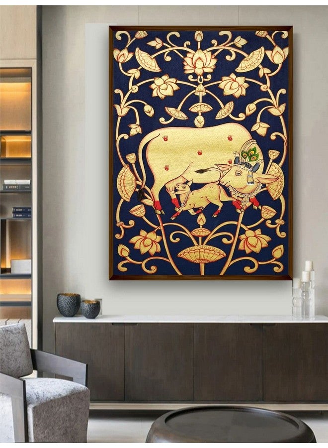 Artsense لوحة قطنية من آرتسينس لتزيين الجدران - لوحة تجريدية لحب الأم البقرة - لوحة كبيرة لتزيين المنزل بإطار - متعددة الألوان - 20X30 بوصة/(50X71 سم) - Image 1