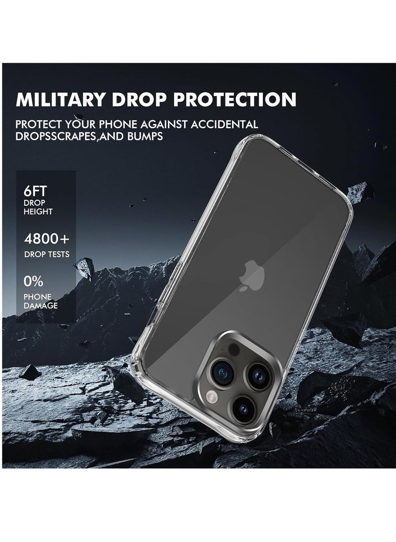Raxoom ELTRAZONE Designed for iPhone 15 Pro Case, [Clear] 5 in 1 [Non Yellowing] Case with 2X Tempered Glass Screen and 2X Camera Lens Protectors, Shockproof and Air-Guard Corners (Clear Non MagSafe) - Image 3