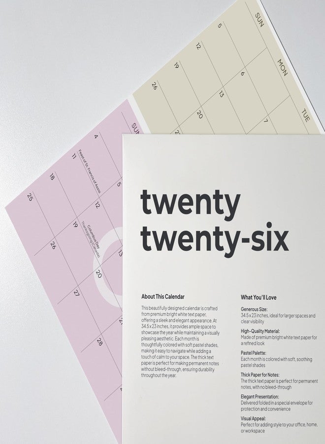 HADIGU Large Wall Calendar 2026 (34.5 x 23 inches), 2026 Calendar Monthly Planner for Wall, Colorful Aesthetic Design, Horizontal Layout, Heavyweight Uncoated Text Paper (Comes Folded in Special Envelope). - Image 5