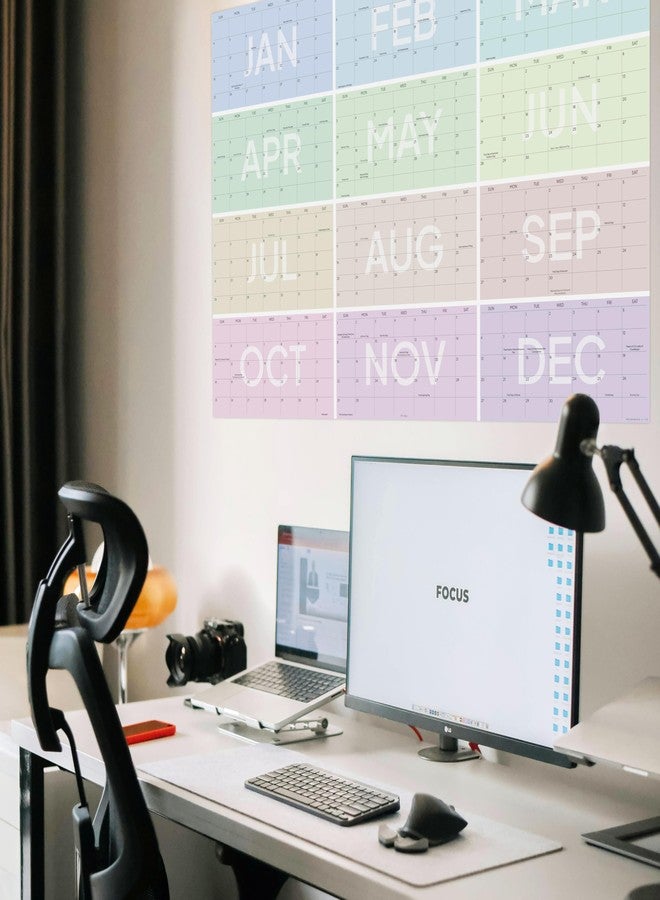 HADIGU Large Wall Calendar 2026 (34.5 x 23 inches), 2026 Calendar Monthly Planner for Wall, Colorful Aesthetic Design, Horizontal Layout, Heavyweight Uncoated Text Paper (Comes Folded in Special Envelope). - Image 2