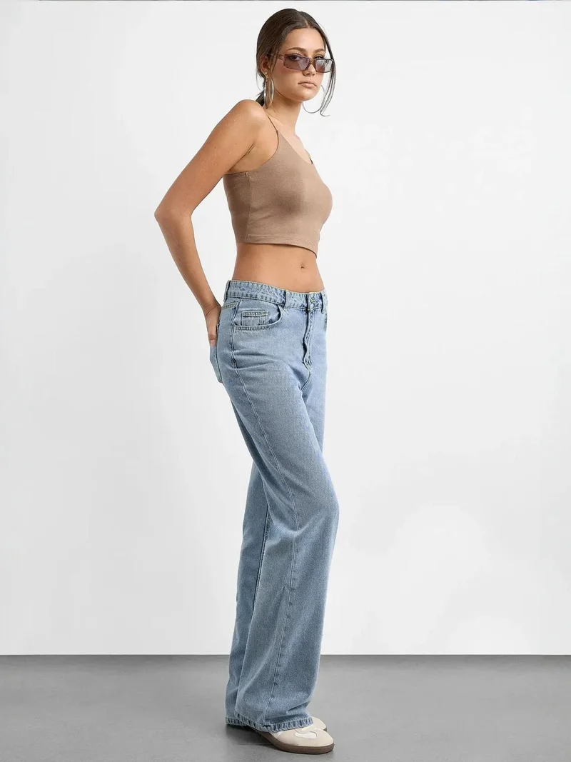 HICCUP Spaghetti Strap Basic Cropped Cami Top