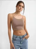 HICCUP Spaghetti Strap Basic Cropped Cami Top