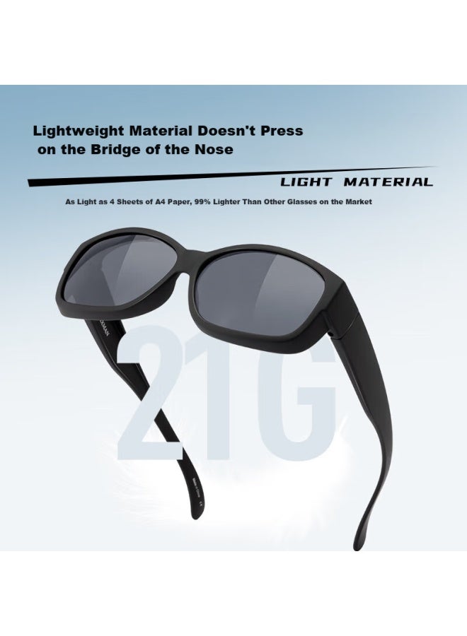 Caxman Sunglasses For Nearsighted Men And Women, Polarized Clip-On Lenses, Driving Glasses - Image 1