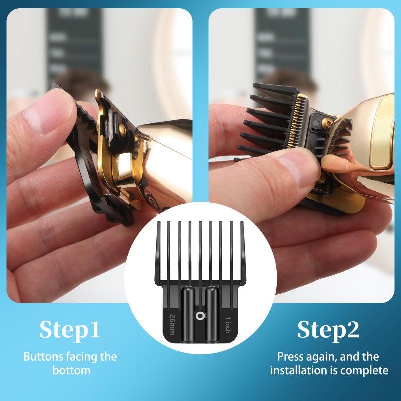 Wusuker 8 Premium Trimmer Guards Fits for BaBylissPRO Barberology Outlining Hair Trimmers (FX787) and LoPROFX Trimmers (FX726), Replacement Guards with Metal Spring Clip - From 1/32-5/4 inch with Organizer - Image 5
