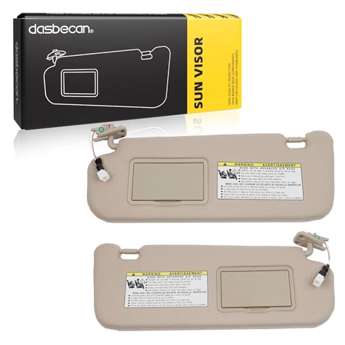 Dasbecan Beige Pair Sun Visor Compatible with Hyundai Sonata 2005 2006 2007 2008 Replaces# 852013K010QD 85202-0A750-QSQQH - Image 1