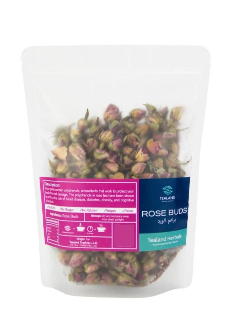Tealand Herbal Rose Buds Tea Antioxidant Rich Natural & Pure Taste 120g - Image 1