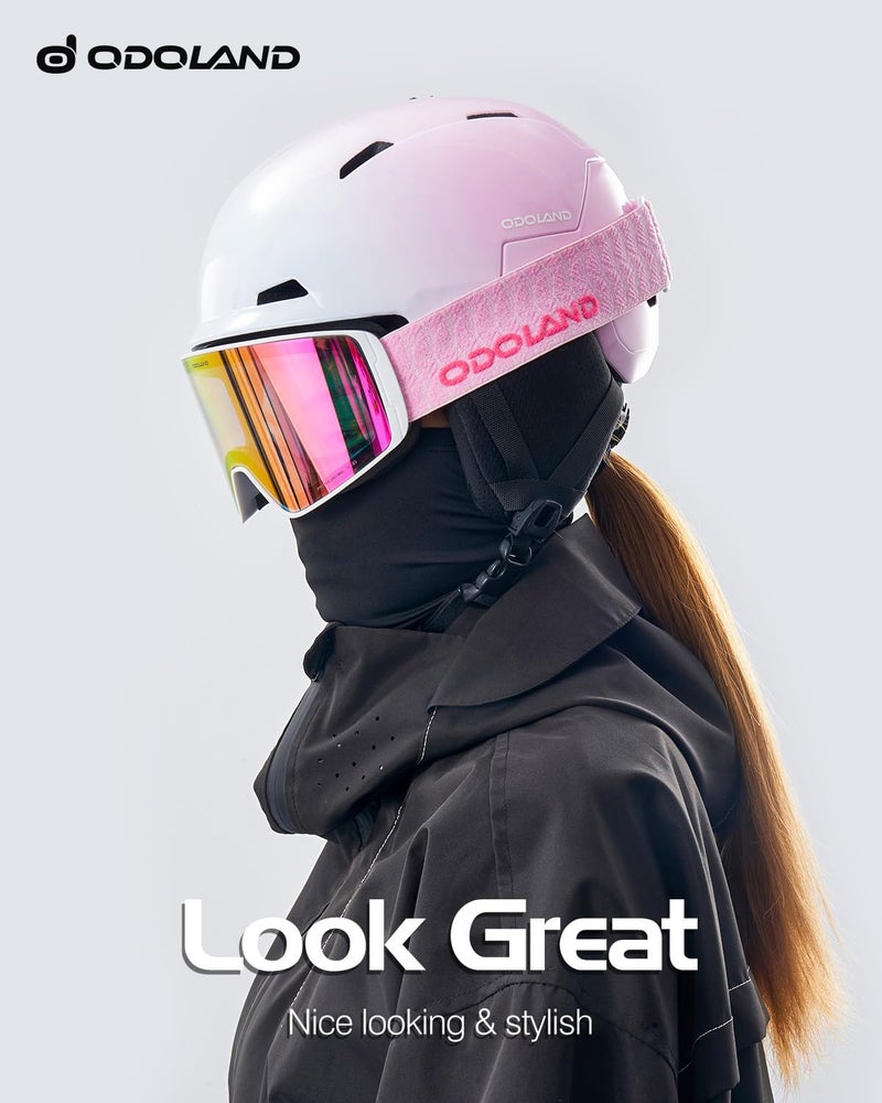 Odoland Ski Snowboard Helmet for Adults & Youth, Snow Helmet for Men & Women, Slide Adjust Ventilation, Safety Certified, Goggles Compatible Protection for Skiing, Gradient Pink, S - Image 2