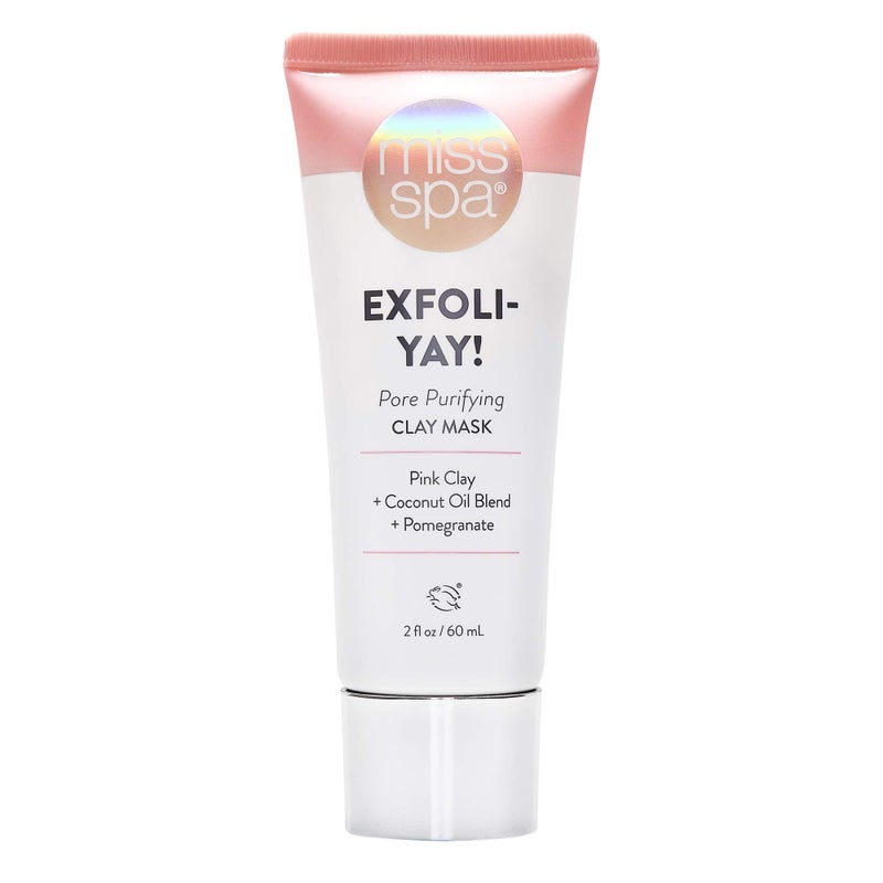 MISS SPA Clay Face Mask for Women Pore Purifying Pink Clay Mask Pomegranate  Coconut Oil Exfoliate Draw Dirt from Pores AntiAging Cream Mask For Acne Prone Sensitive Skin 2 Oz