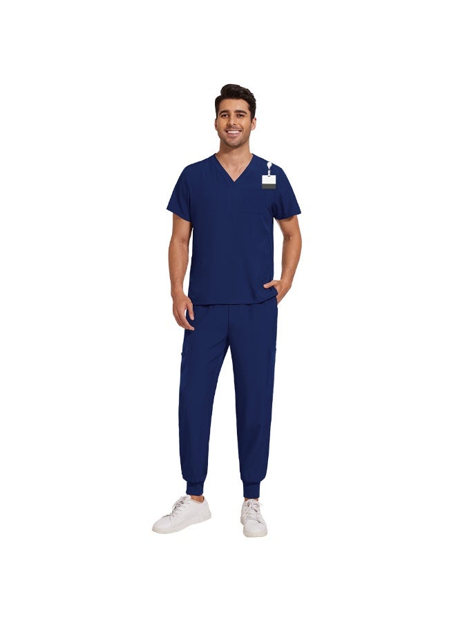 Men'S Suit  V-Neck Medical Suit Men'S Comfortable Suit Hospital Work Simple Professional Work Clothing Medical Place - Image 1