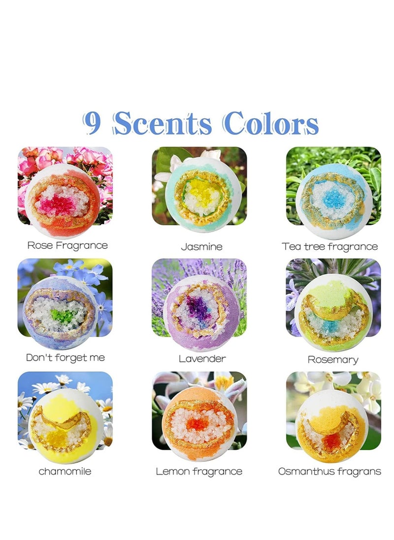 DMG TECH Bath Bomb Gift Set, DMG 9-Pack Natural Organic Bath Bombs, 100g Bath Balls Bubble Bath Salt Balls, Can Moisturize The Skin, with Natural Sea Salt and Essential Oils, for Relaxation and Stress Relief  - Image 4