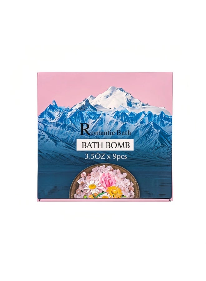 Romantic Bath Bath Bomb Gift Set, 9-Pack Natural Organic Bath Bombs with Sea Salt & Essential Oils (3.5 oz) - Moisturizing Bubble Bath Fizzies for Relaxation and Stress Relief - Image 1