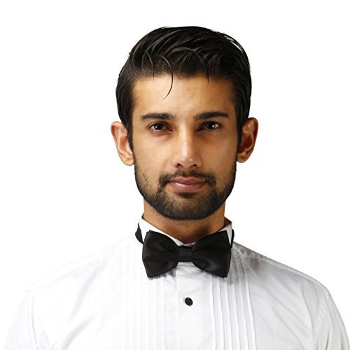 Peluche Premium Black Satin Bow tie for Men - Image 3