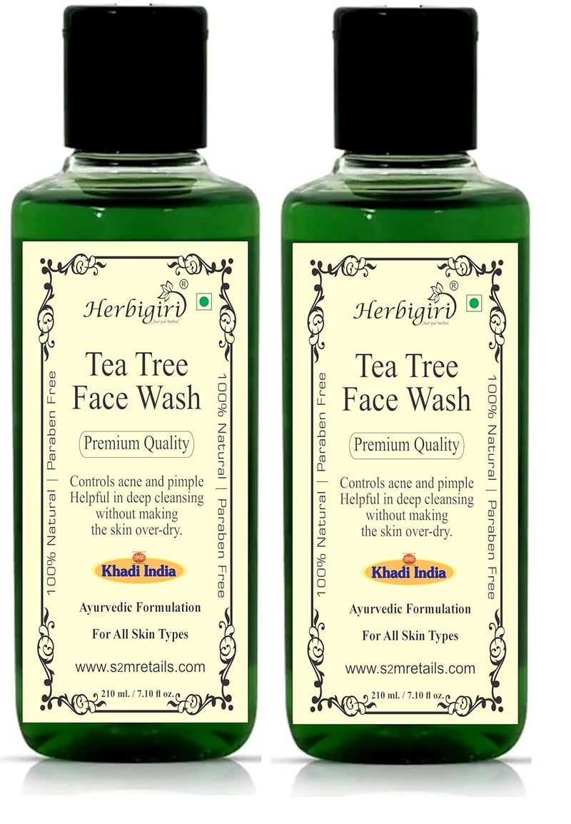 Khadi Herbal Herbigiri Herbal Tea Tree Natural Face Wash for Acne Pimples Wash For Normal Dry Skin 420 ML - Image 1
