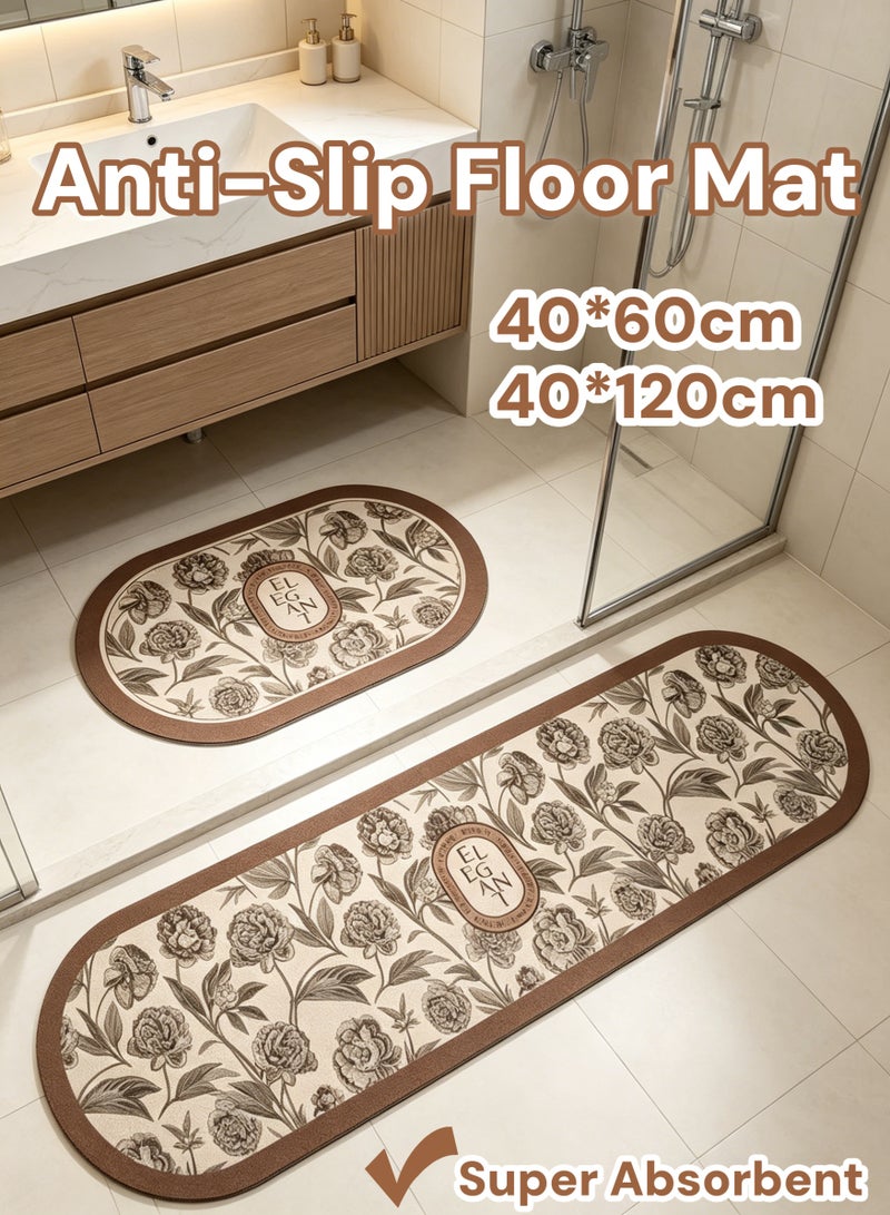 Aimayapet Bath Rug Mat, Anti-Slip Bathroom Floor Mat,Super Absorbent Shower Mat, Soft Diatom Mud Bath Carpet Mat, Washable Bath Rug, Non-Slip Kitchen Sink Mat, Entrance Doormat Easy to Clean - Image 1