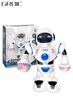 GROIC Walking Robot Toys for Kids - 360° Body Spinning Dancing Robot Toy with LED Lights Flashing and Music, Smart Interactive Electronic Kids Robot Toy, Baby Walking Toy for Toddler Boys and Girls  - Image 1