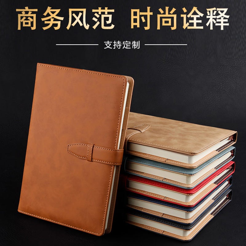 Factory Business Style Notebook Gift Set A5 Meeting Record Book Imitation Leather Notepad Printed Logo - Image 2