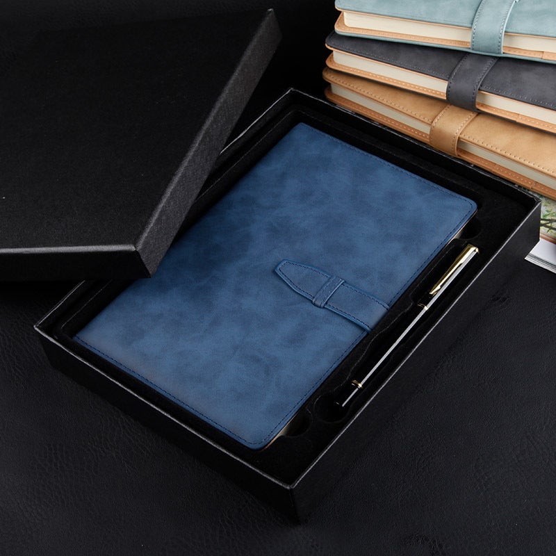 Factory Business Style Notebook Gift Set A5 Meeting Record Book Imitation Leather Notepad Printed Logo - Image 5