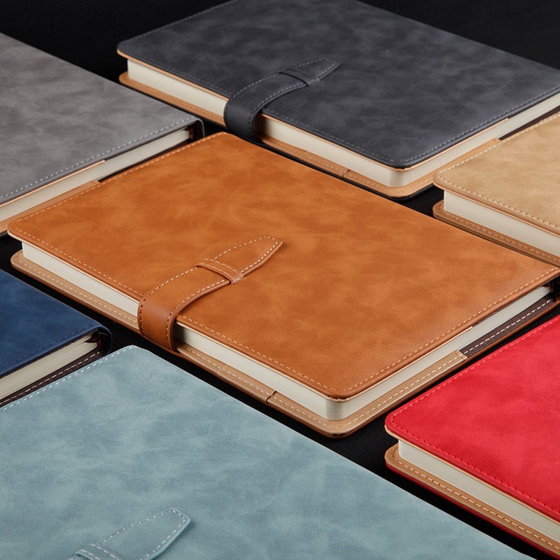 Factory Business Style Notebook Gift Set A5 Meeting Record Book Imitation Leather Notepad Printed Logo - Image 3