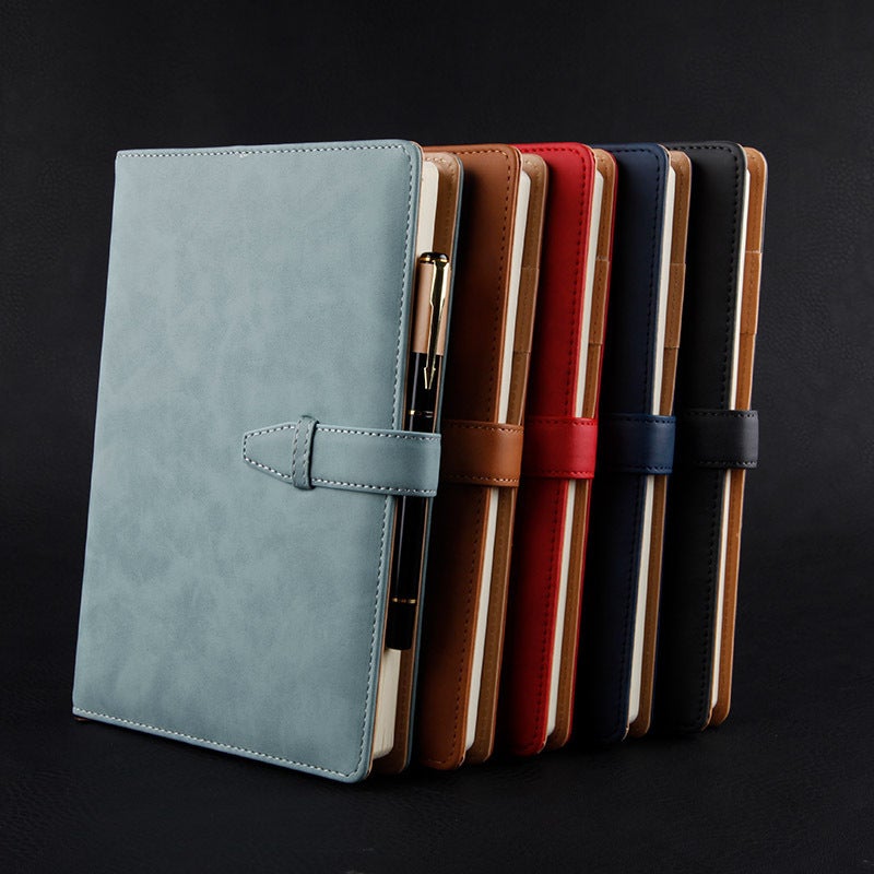 Factory Business Style Notebook Gift Set A5 Meeting Record Book Imitation Leather Notepad Printed Logo - Image 4