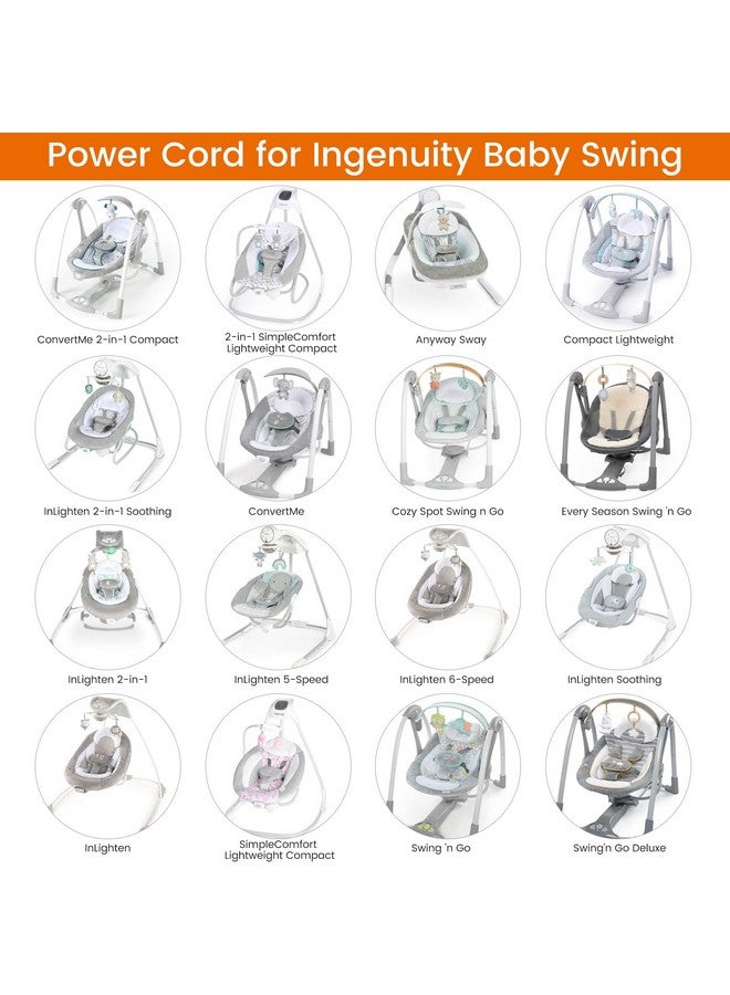 YEAOI Baby Swing Power Cord For Ingenuity Inlighten, Simple Comfort And Swing'N Go Charger, 2-In-1 Charging Cable With Usb A And Dc Plug, Power Adapter - Image 2