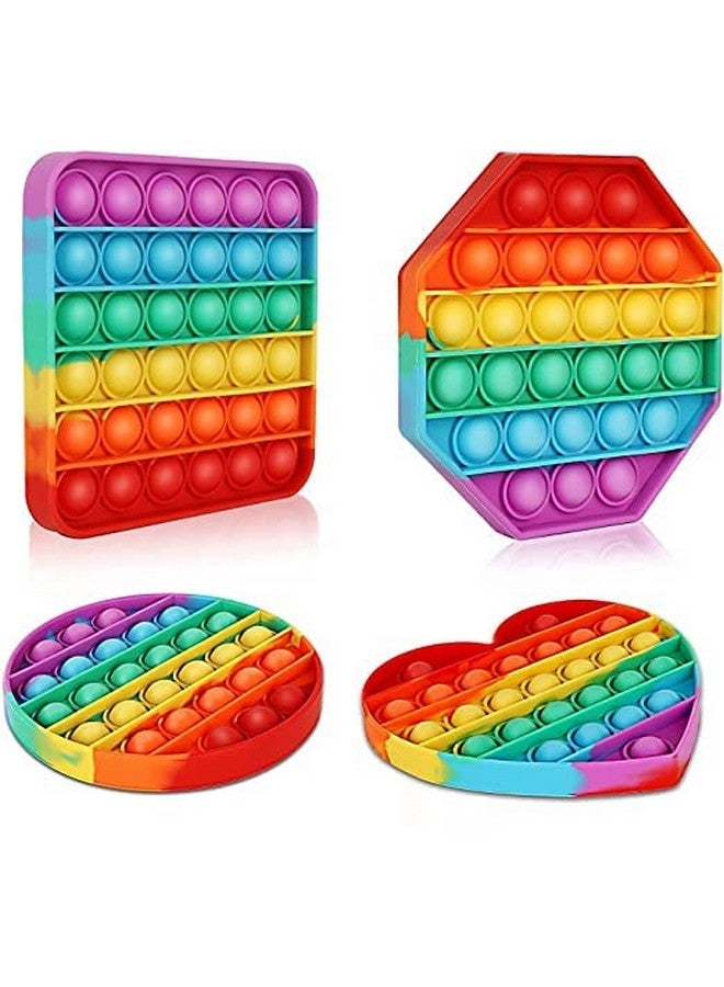 تيمسون لعبة TEMSON Pop Fidget Toy Push Pop Bubble Fidget Sensory Toy للأطفال والكبار، لعبة Fidget Popper لتخفيف التوتر، لعبة Fidget Popper الحسية (مجموعة من 4 قطع) - Image 5