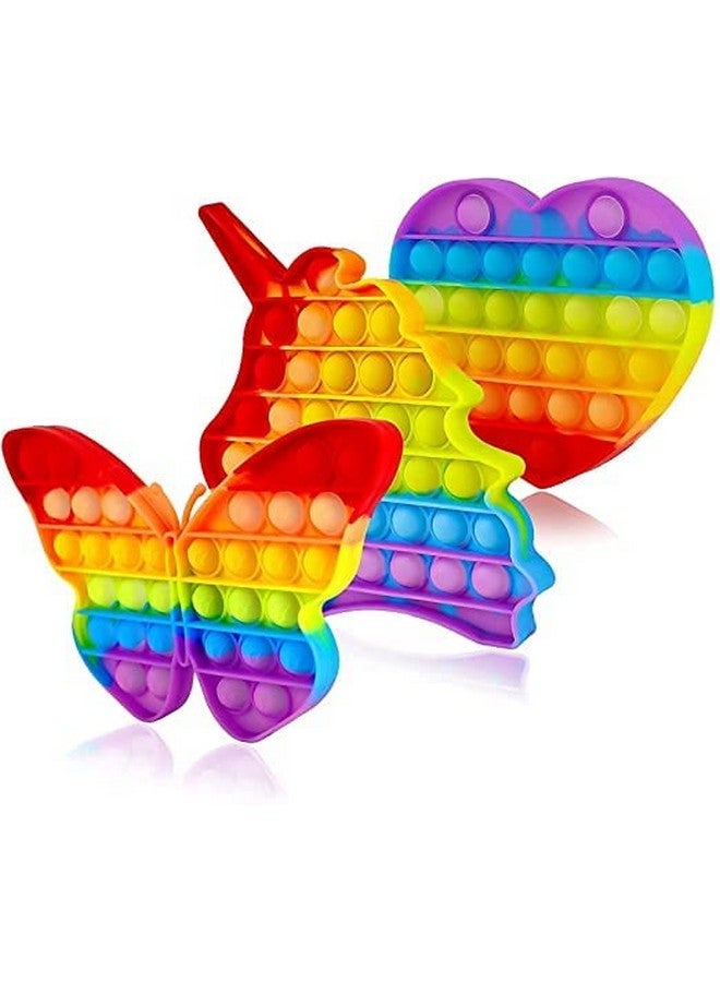 تيمسون لعبة TEMSON Pop Fidget Toy Push Pop Bubble Fidget Sensory Toy للأطفال والكبار، لعبة Fidget Popper لتخفيف التوتر، لعبة Fidget Popper الحسية (مجموعة من 4 قطع) - Image 2