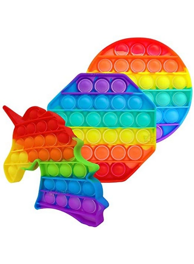 تيمسون لعبة TEMSON Pop Fidget Toy Push Pop Bubble Fidget Sensory Toy للأطفال والكبار، لعبة Fidget Popper لتخفيف التوتر، لعبة Fidget Popper الحسية (مجموعة من 4 قطع) - Image 3