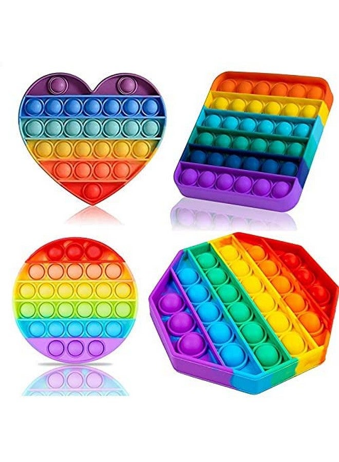 تيمسون لعبة TEMSON Pop Fidget Toy Push Pop Bubble Fidget Sensory Toy للأطفال والكبار، لعبة Fidget Popper لتخفيف التوتر، لعبة Fidget Popper الحسية (مجموعة من 4 قطع) - Image 1