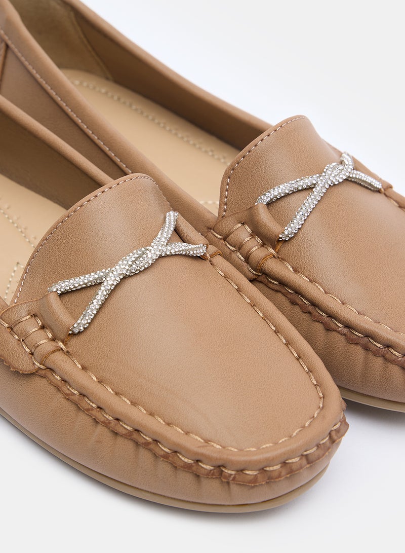 DejaVu مشبك ملتوي سهل الارتداء من الجلد بدون كعب بسيط - Image 4