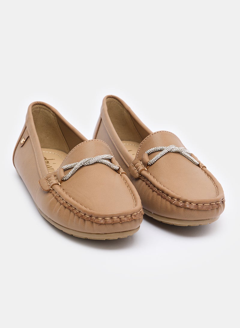 DejaVu مشبك ملتوي سهل الارتداء من الجلد بدون كعب بسيط - Image 3