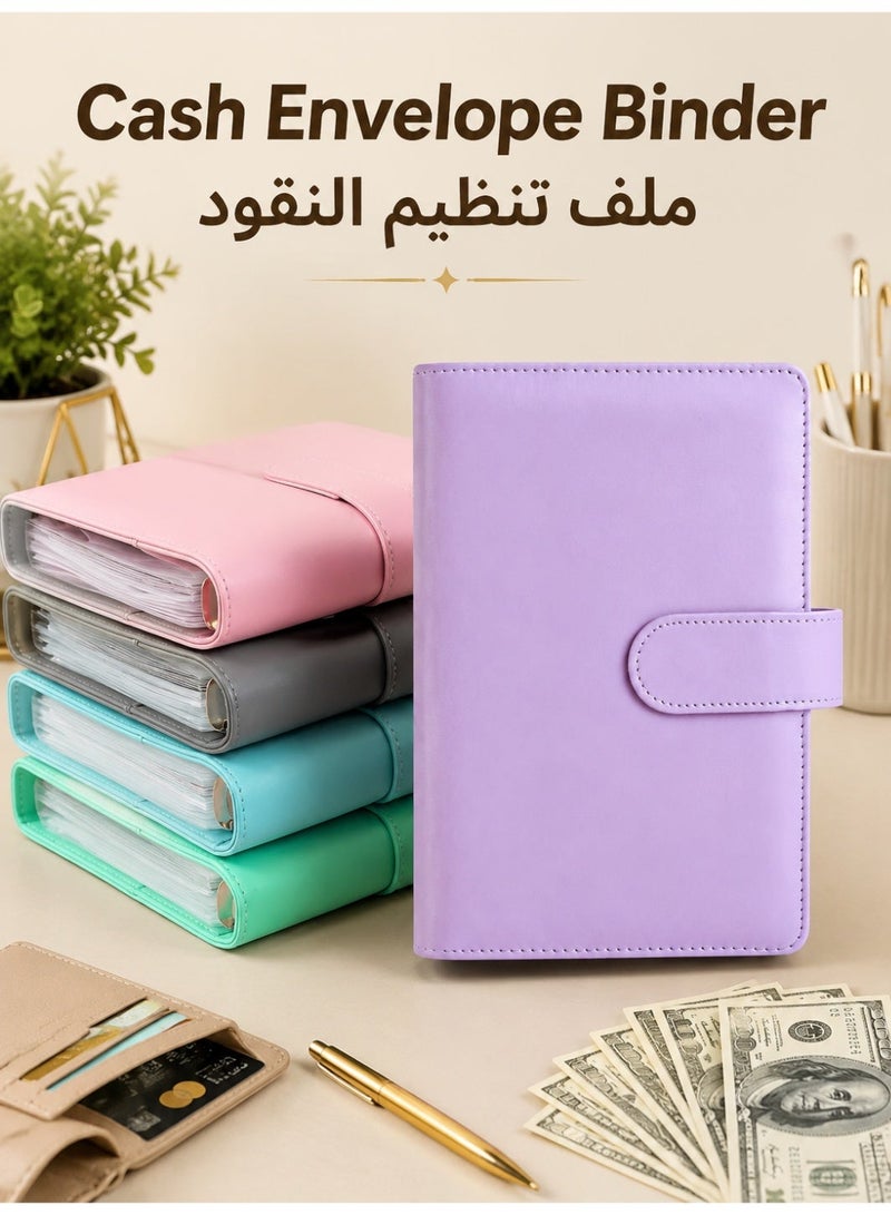 A6 ملف منظم للنقود والميزانية مع جيوب أظرف نقدية (13.46 سم × 18.8 سم) - Image 1