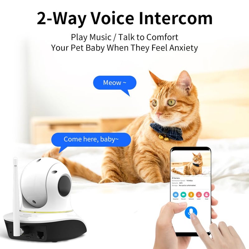 VSTARCAM Pet Camera with Laser, 3MP 2.4GHz WiFi Interactive Dog & Cat Laser Toy with Night Vision, Motion Detection Alerts, APP Remote Control Indoor Security Camera for Pet Monitoring - Image 4