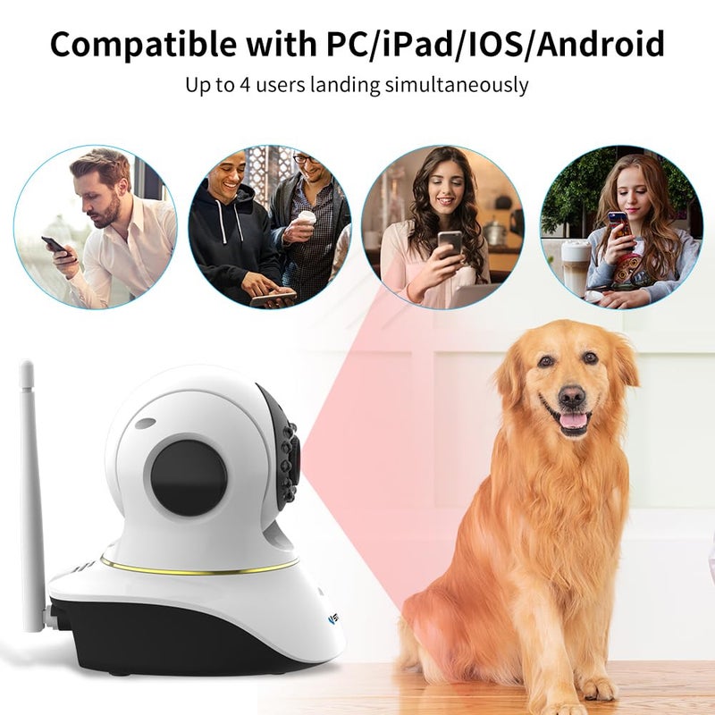 VSTARCAM Pet Camera with Laser, 3MP 2.4GHz WiFi Interactive Dog & Cat Laser Toy with Night Vision, Motion Detection Alerts, APP Remote Control Indoor Security Camera for Pet Monitoring - Image 5