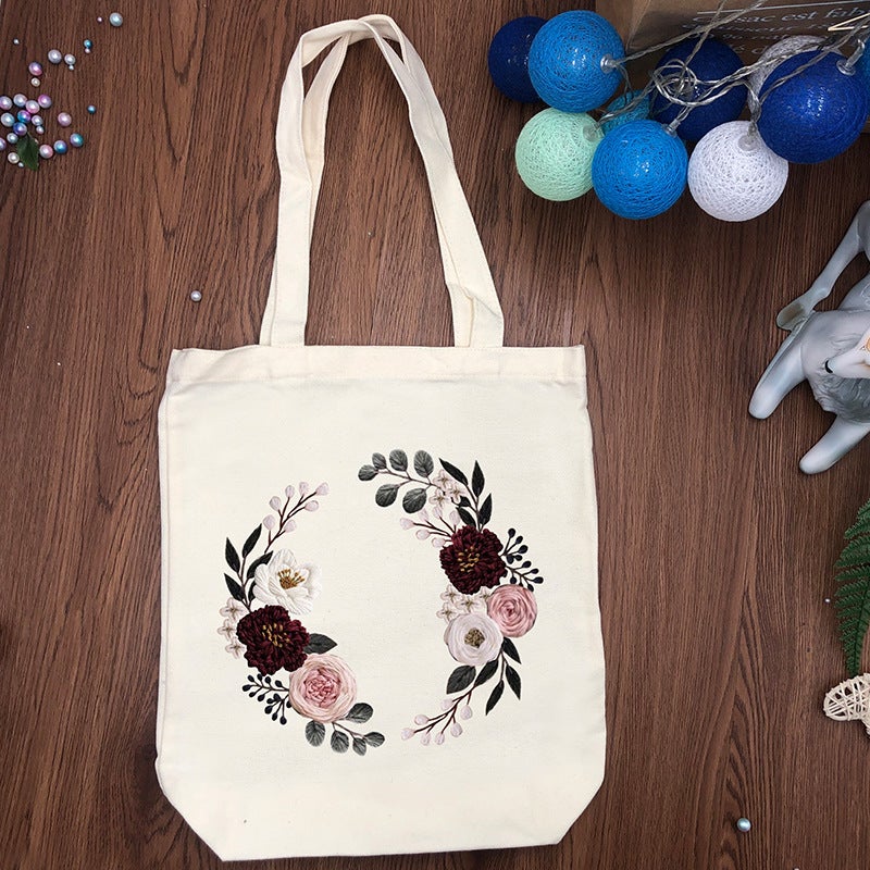Original-Embroidery Canvas Bag Diy Material Bag Student Cloth Bag Shoulder Manual Beginner Material Bag Kit Su Embroidery - Image 5