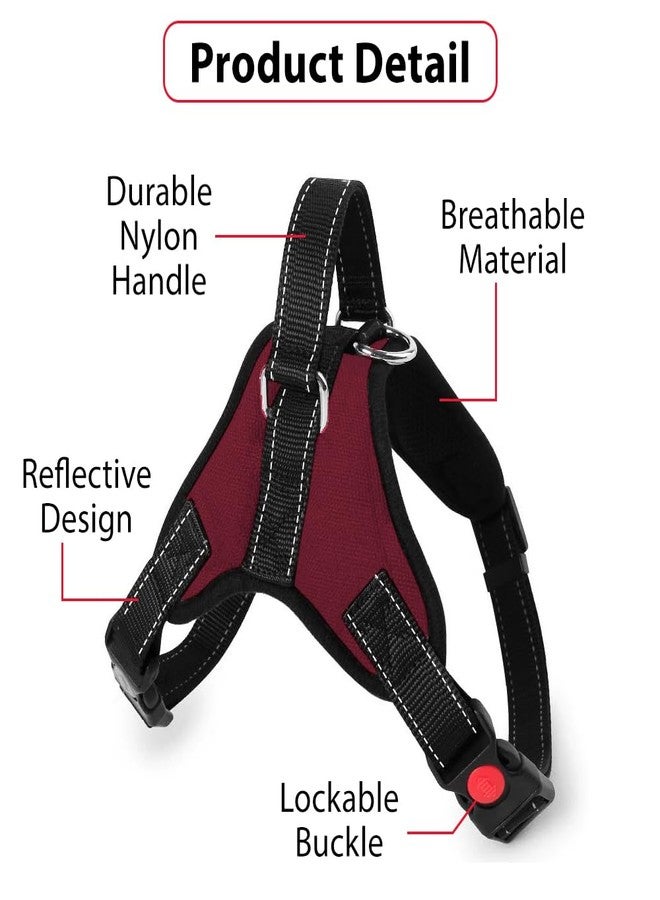 Berlin's PET ACCESSORIES Berlin's Butterfly Dog Harness Comfort, Small Dog Harness Choke Free Adjustable Pet Vest No Pull Outdoor Sport Reflective Soft Padded (Dark Red, Medium) - Image 3