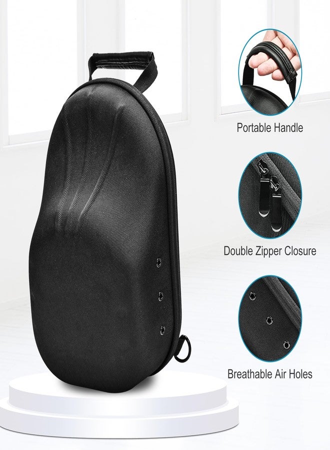 ProCase Hat Travel Hard Case, Hat Carrier Storage Bag for 5-6 Baseball Caps,Hat Organizer Ball Caps Holder with Adjustable Shoulder Strap -Black - Image 3