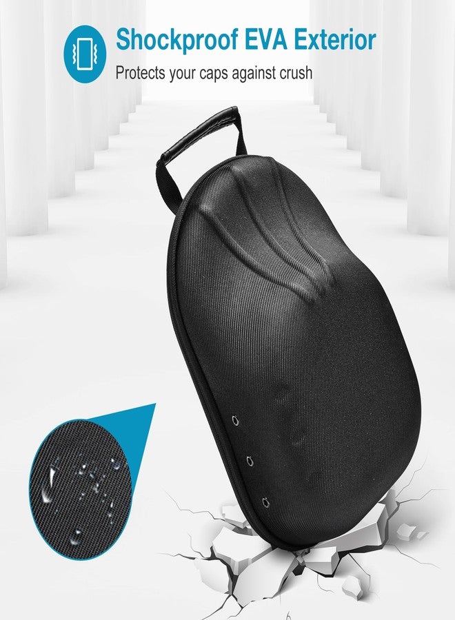 ProCase Hat Travel Hard Case, Hat Carrier Storage Bag for 5-6 Baseball Caps,Hat Organizer Ball Caps Holder with Adjustable Shoulder Strap -Black - Image 4
