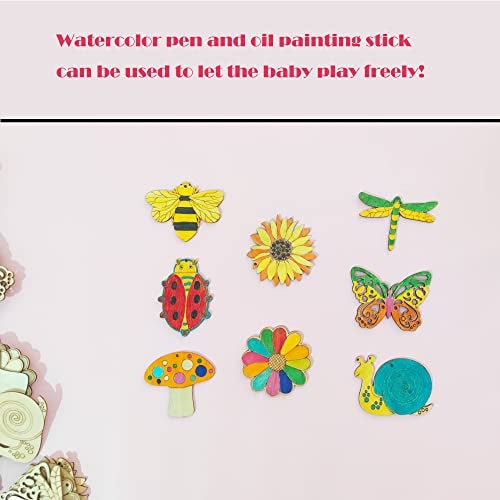 QDXATIVP 48PCS Unfinished Wood Insect Cutouts with Sling Hole,Butterfly Wooden Blank Paint Crafts for Kids Painting DIY Crafts Home Decoration Craft Project Home Decor Ornament Supplies(Insect Color) - Image 3