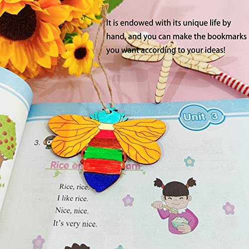 QDXATIVP 48PCS Unfinished Wood Insect Cutouts with Sling Hole,Butterfly Wooden Blank Paint Crafts for Kids Painting DIY Crafts Home Decoration Craft Project Home Decor Ornament Supplies(Insect Color) - Image 5