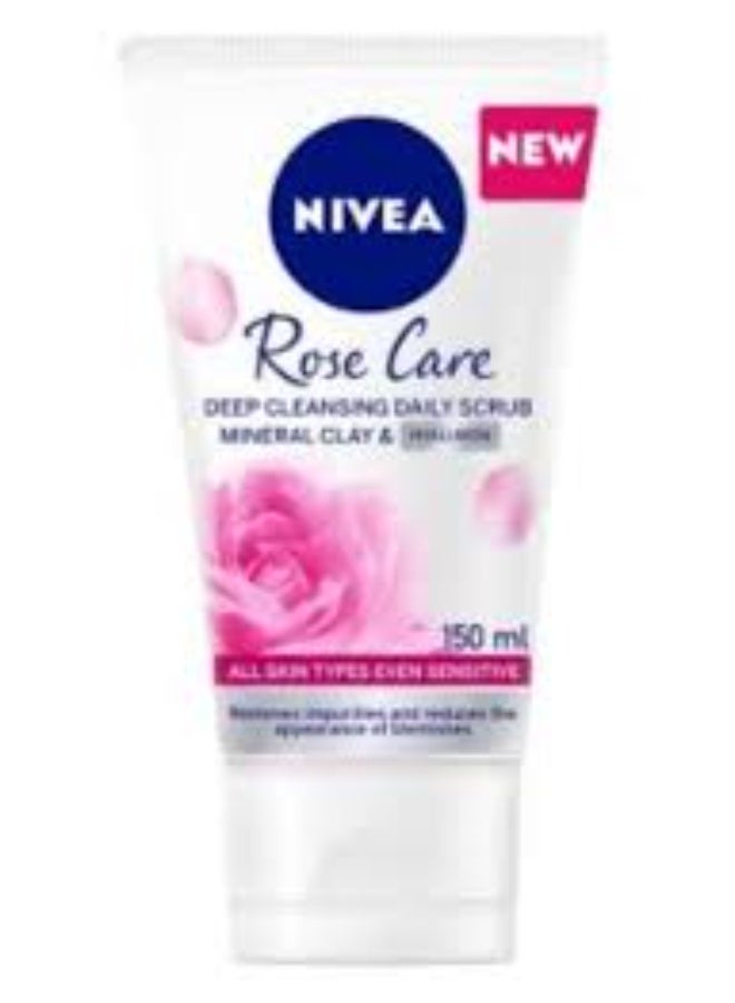 Nivea  Face Scrub Daily With Mineral Clay And Hyaluron Rose 150ml
