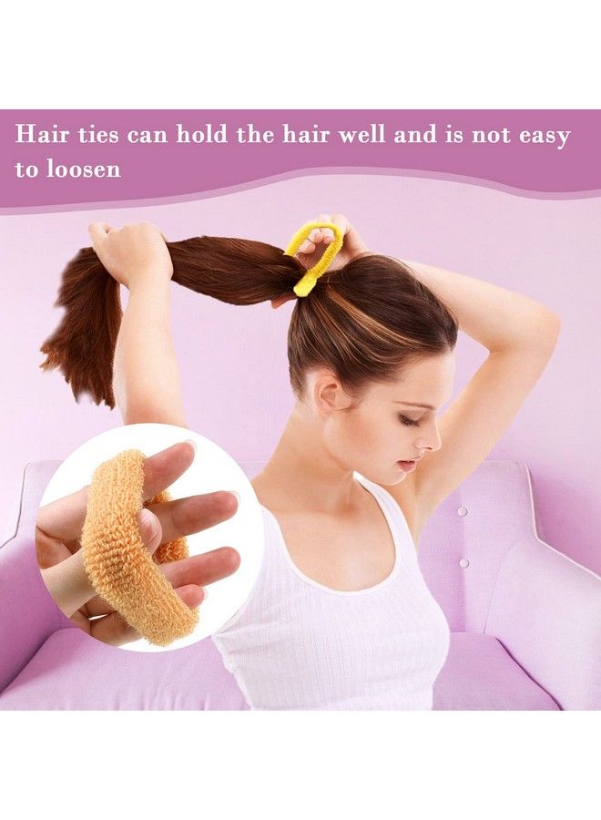 Boobeen 12 Pack Thick Hair Ties Hair Ties For Thick Curly Hair Seamless Hair Bands Large Hair Elastics Ponytail Holders Coloured Thick Stretch Rubber Bands For Women - Image 3