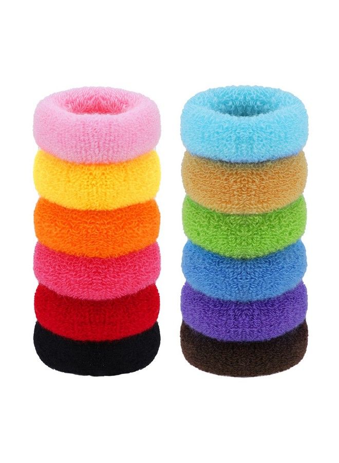 Boobeen 12 Pack Thick Hair Ties Hair Ties For Thick Curly Hair Seamless Hair Bands Large Hair Elastics Ponytail Holders Coloured Thick Stretch Rubber Bands For Women - Image 1